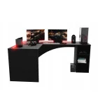 Corner computer table left with candle holder, black order